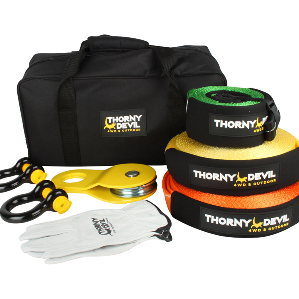8pc Thorny Devil Off-Road Recovery Kit 8T Snatch & Accessories