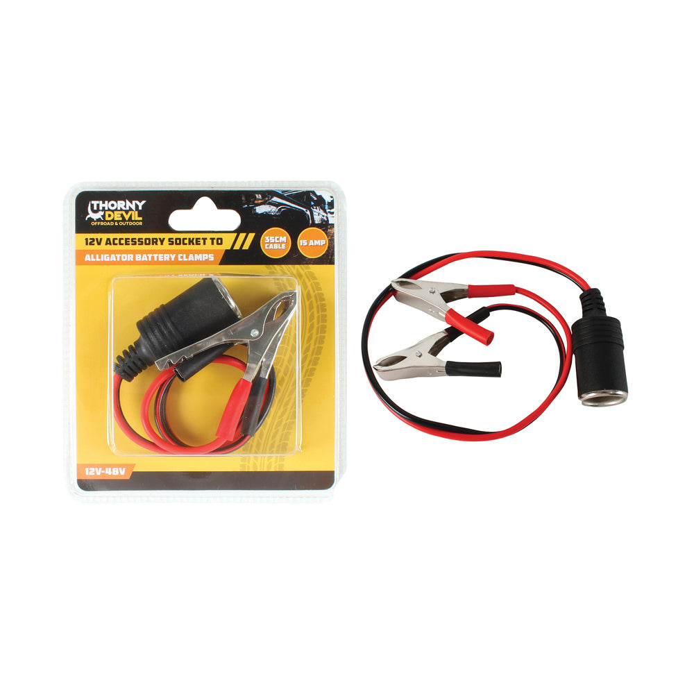 Thorny Devil 35cm/12V Coiled Extension Lead w/ 15A Socket