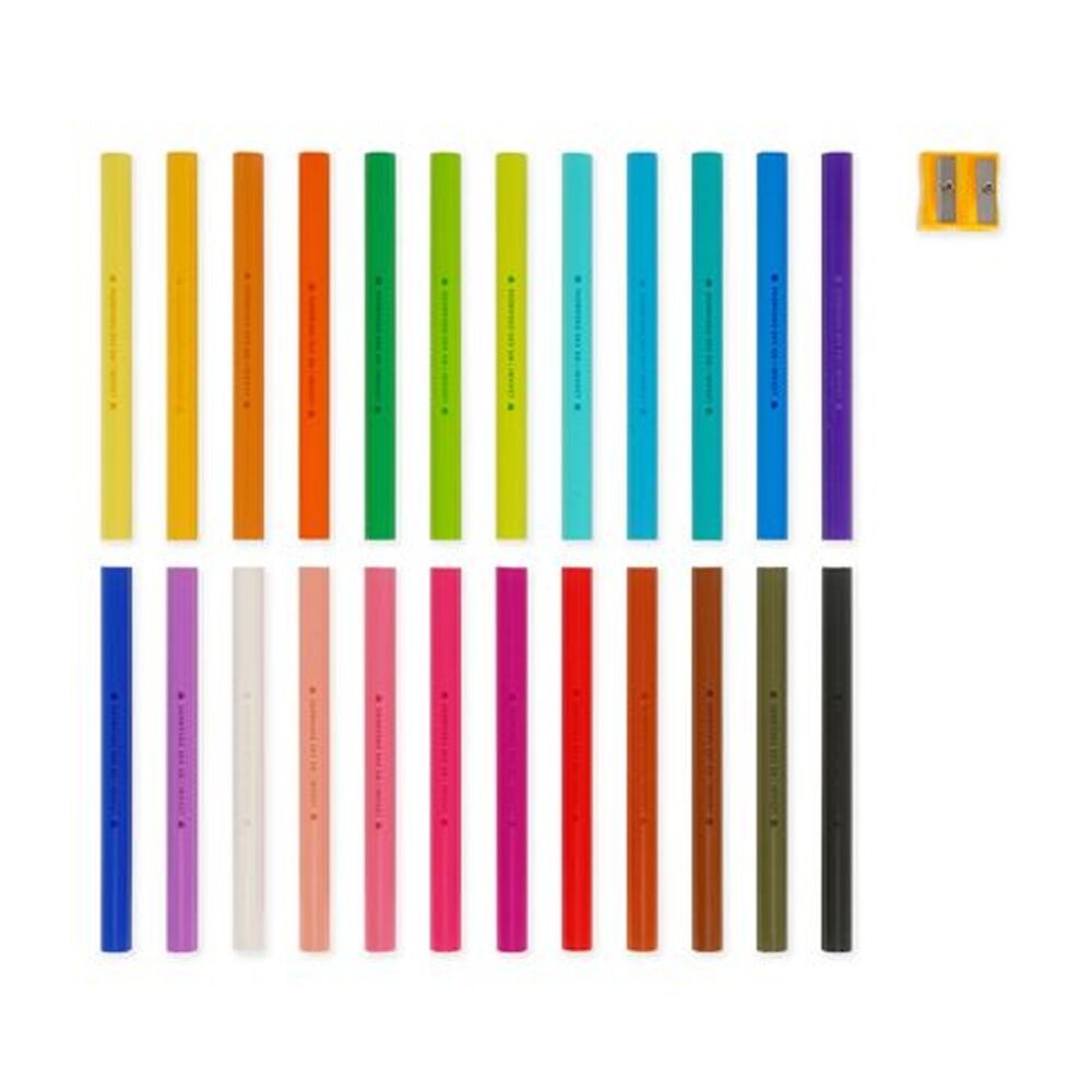 24pc Legami Colour Pencil Set Teddy Container With Sharpener Kids Crafts 3y+