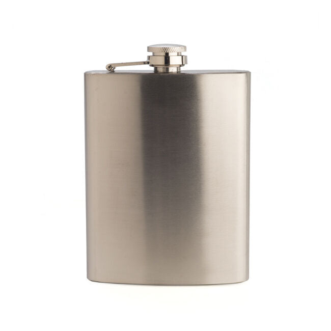 Plain Flask 8Oz Classic Stainless Steel Silver Durable Hip
