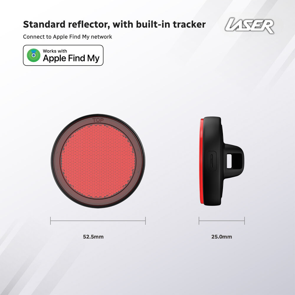 Laser Round Reflector 5V/1A USB-C Smart Tag w/ 8-Pin Find My Tracker For iOS Red