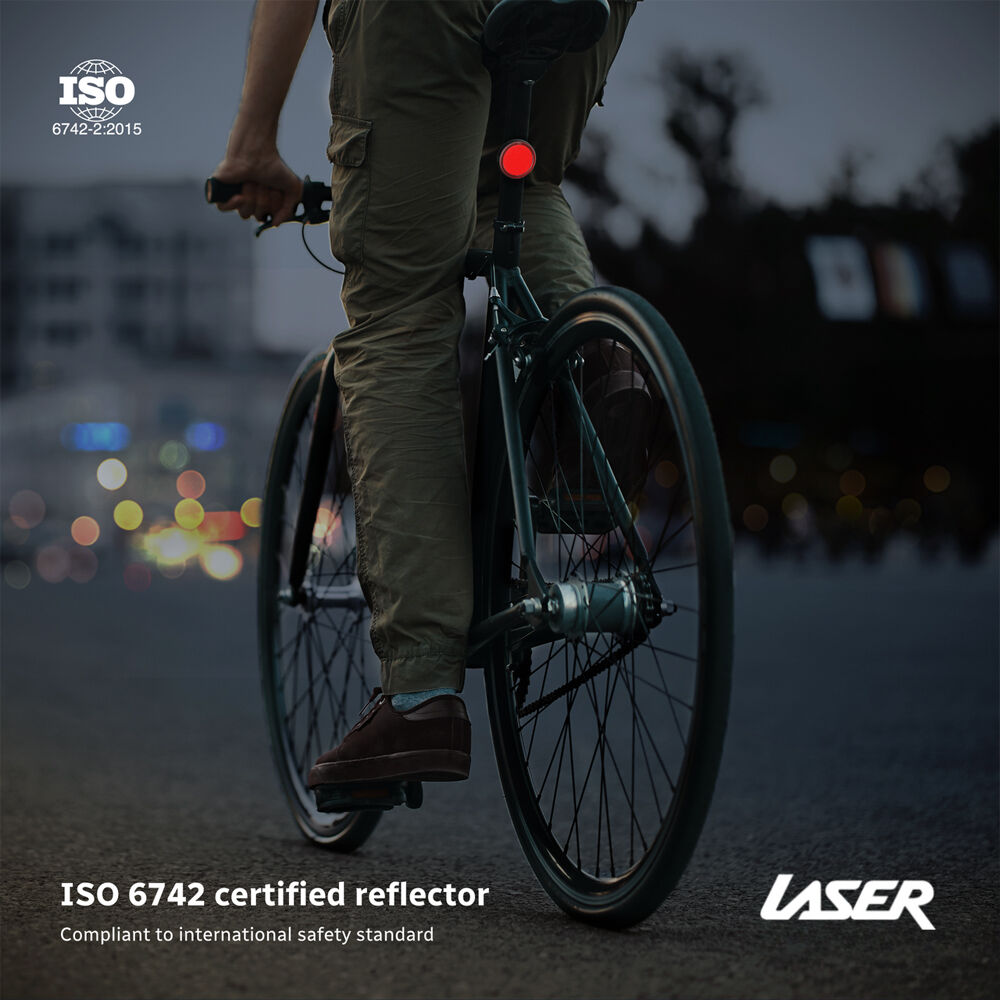 Laser Round Reflector 5V/1A USB-C Smart Tag w/ 8-Pin Find My Tracker For iOS Red