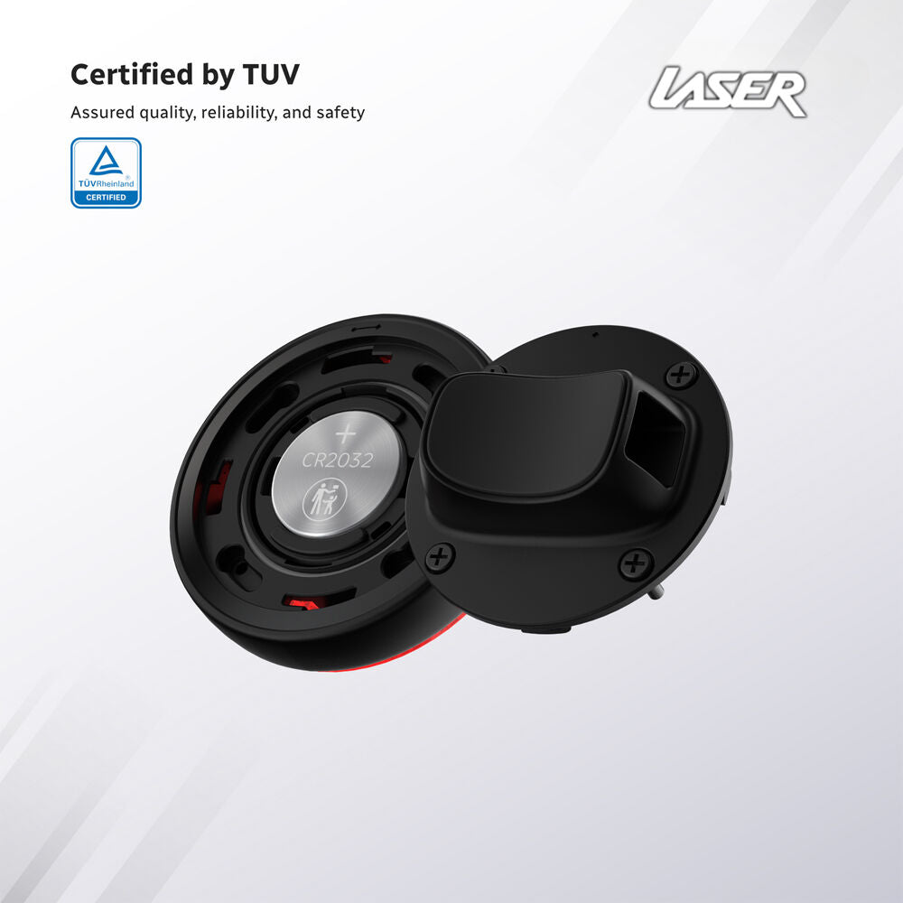 Laser Round Reflector 5V/1A USB-C Smart Tag w/ 8-Pin Find My Tracker For iOS Red