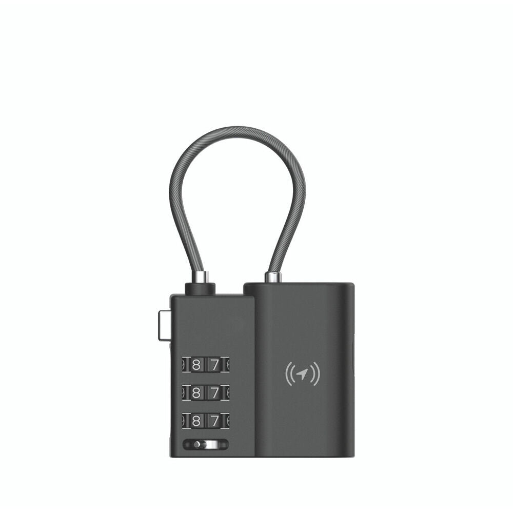 Laser TSA Combination Lock Smart Tag Rechargeable w/ Apple Find My Tracker Black