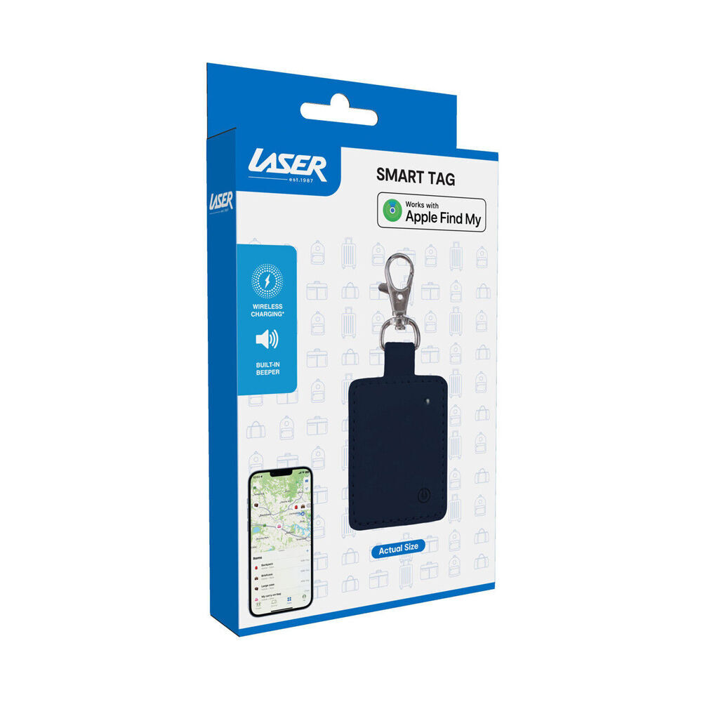 Laser Mini Wireless Smart Tag iPhone/Apple Watch/iPad Key Ring Navy Blue