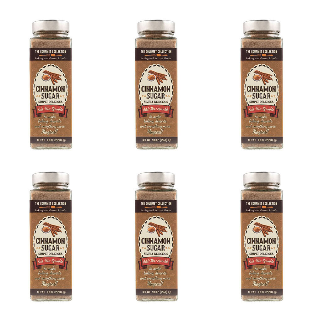 6PK Hot Shots The Gourmet Collection Baking Powder Cinnamon Sugar 255g