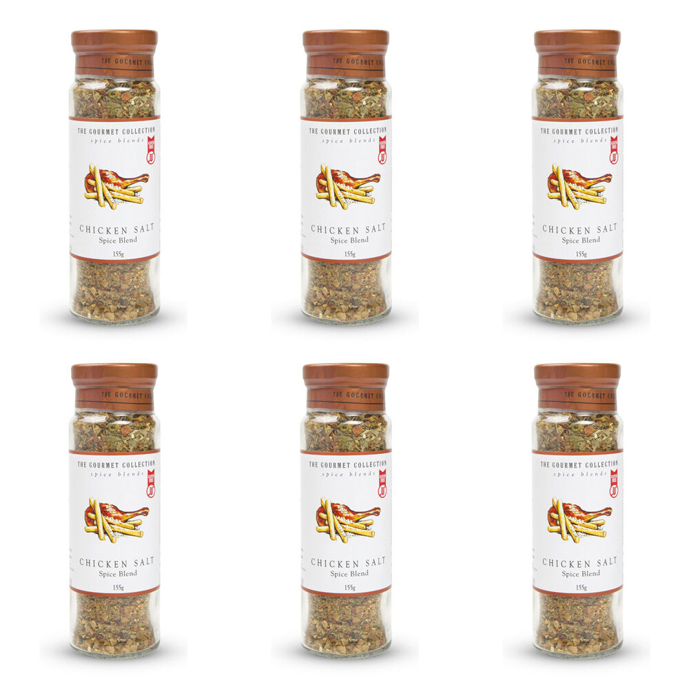 6PK Hot Shots The Gourmet Collection Spice Blend Chicken Salt 155g Seasoning