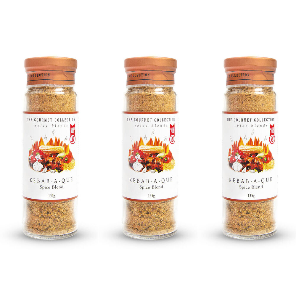 3PK Hot Shots The Gourmet Collection Spice Blend Kebab-A-Que 135g Seasoning