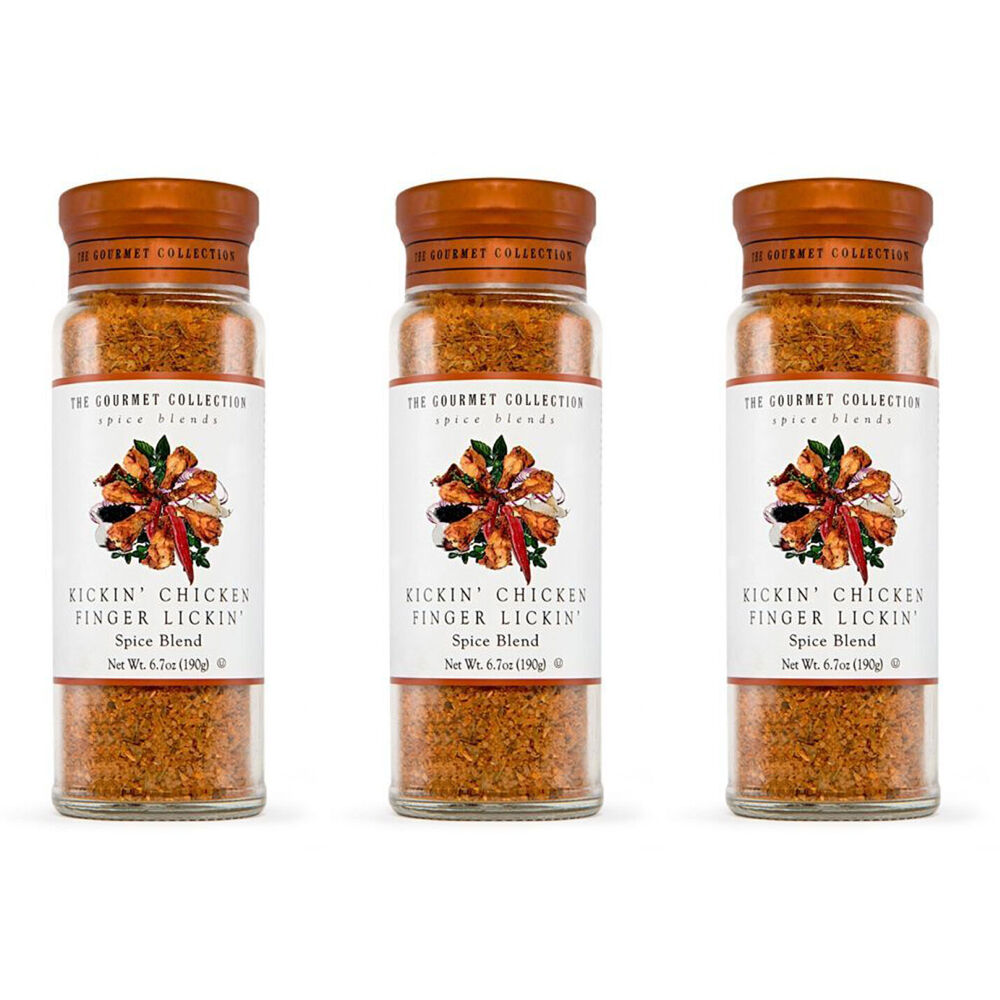 3PK Hot Shots The Gourmet Collection Spice Blend Kickin Chicken Finger Lickin 190g