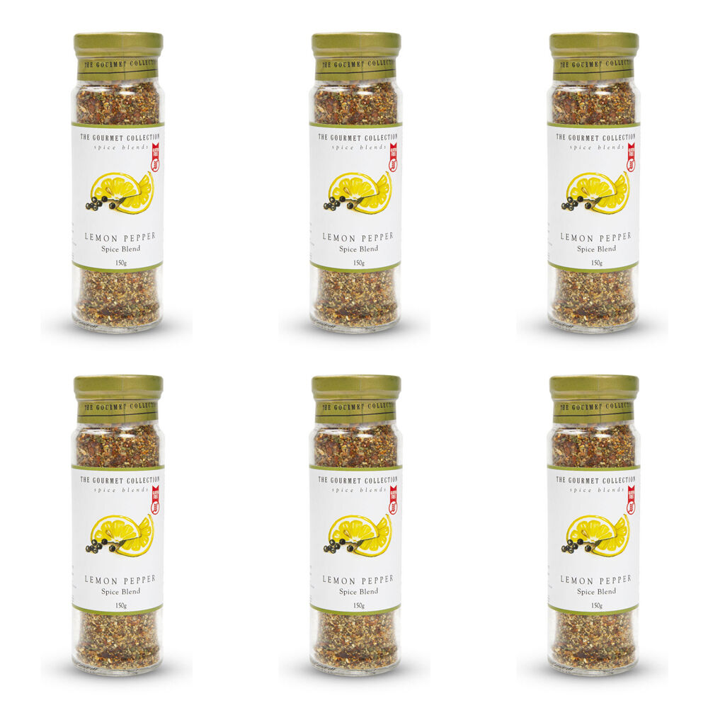 6PK Hot Shots The Gourmet Collection Spice Blend Lemon Pepper 150g Seasoning