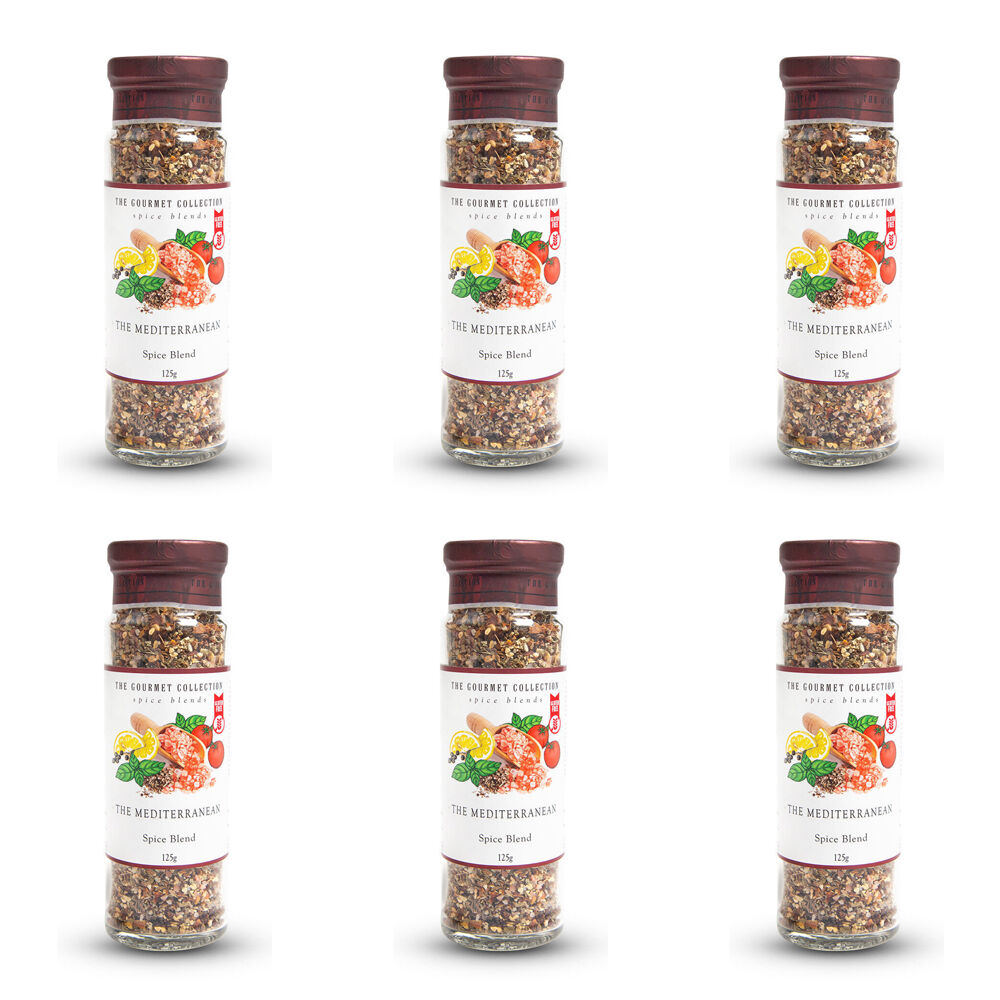 6PK Hot Shots The Gourmet Collection Spice Blend Mediterranean the 125g Seasoning