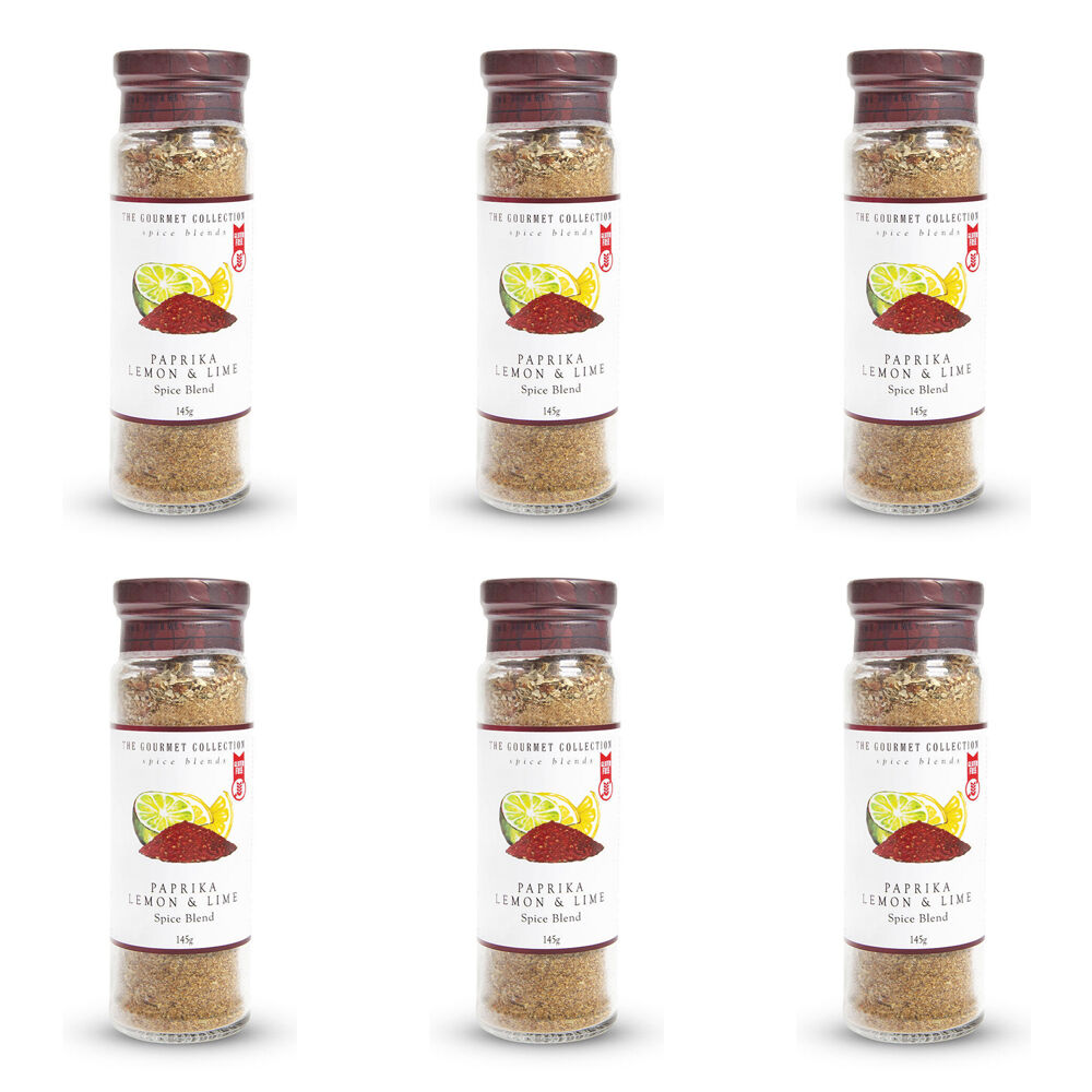 6PK Hot Shots The Gourmet Collection Spice Blend Paprika Lemon & Lime 145g Seasoning