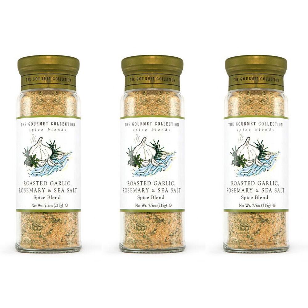 3PK Hot Shots The Gourmet Collection Spice Blend Roast Garlic Rosemary Sea Salt 215g
