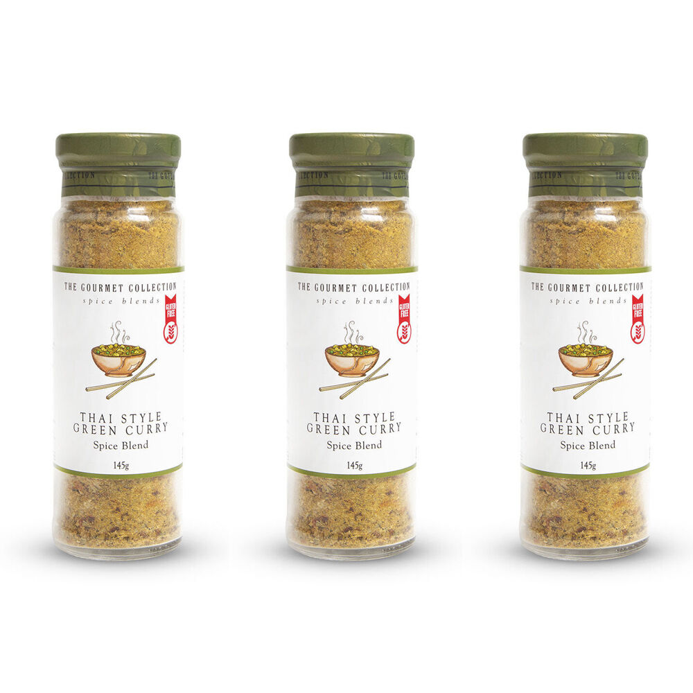 3PK Hot Shots The Gourmet Collection Spice Blend Thai Style Green Curry 145g