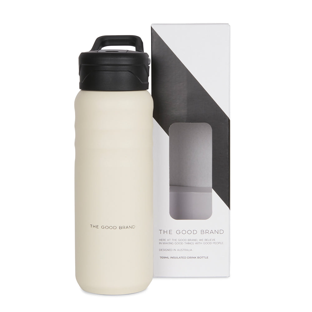 The Good Brand 709ml Large Insulated Drink Bottle - Natural