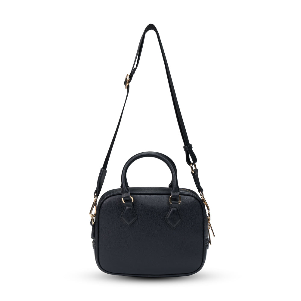 Tosca Womens PU Mini Bowler Handbag 24x18cm - Black
