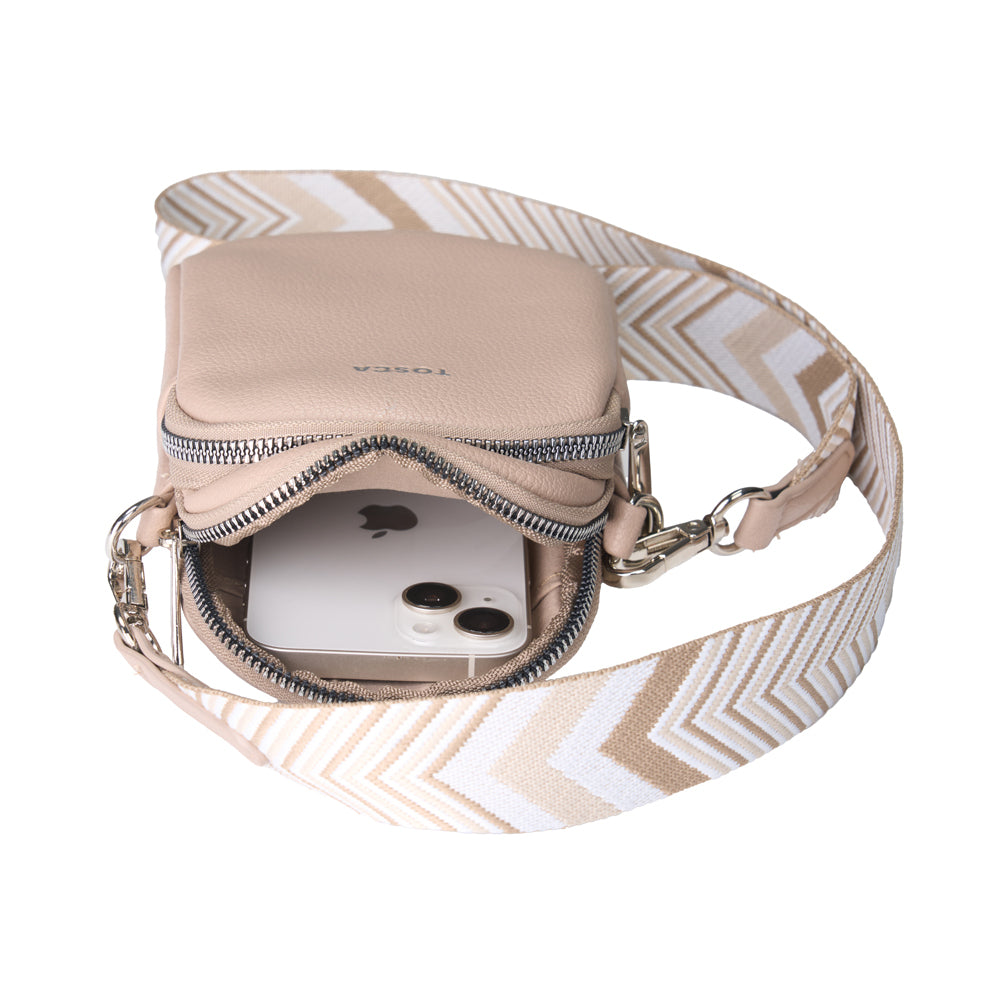 Tosca Crossbody Mini Utility Phone Bag 19x12cm - Natural