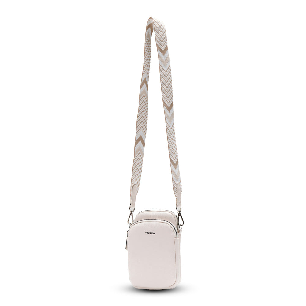 Tosca Crossbody Mini Utility Phone Bag 19x12cm - Ivory