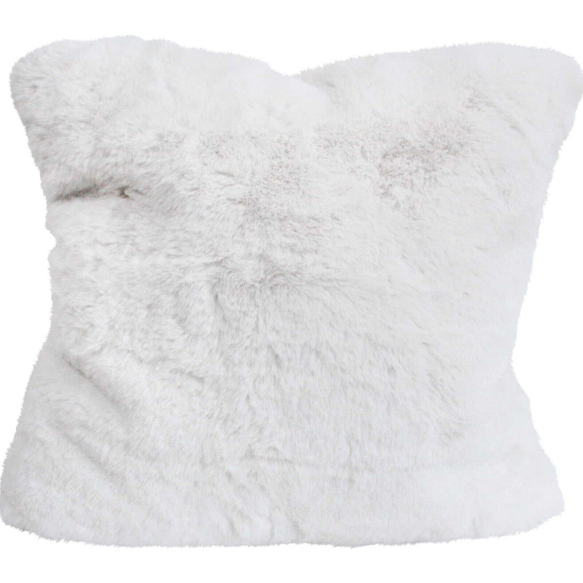 LVD 55cm Cushion Double Faux Fur Soft Throw Pillow Square Ivory White
