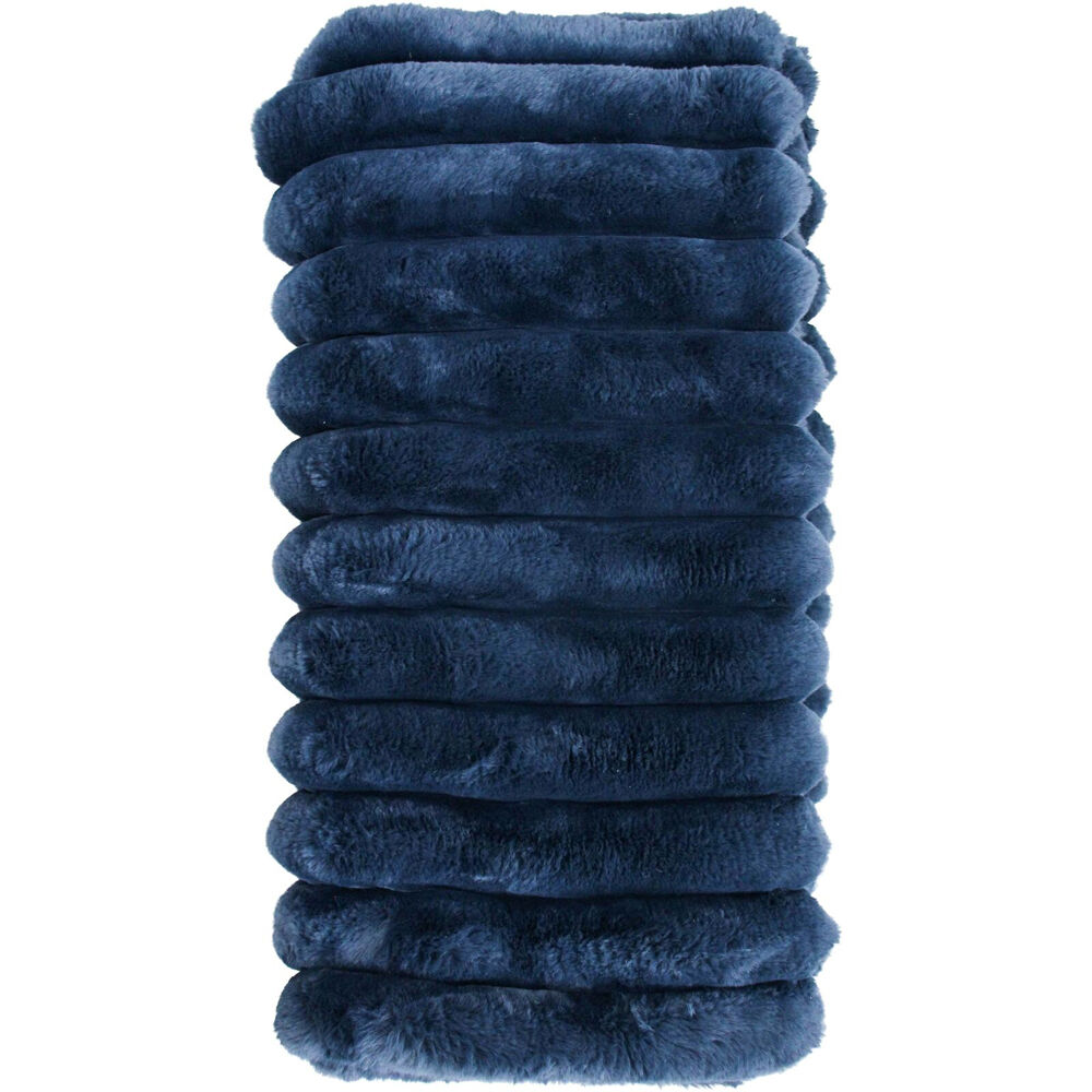LVD Faux Fur Midnight Puffer Decorative Throw Blanket 130x150cm Black