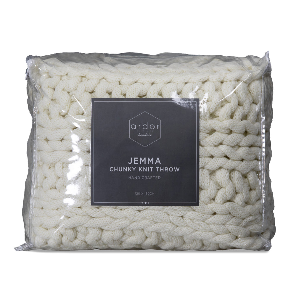 Ardor Boudoir Jemma Chunky Acrylic Throw Ivory 120x150cm