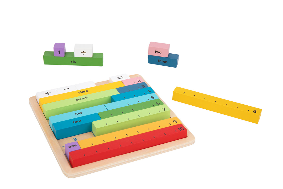 Tooky Toy Maths Learning Rods Counting Game Board