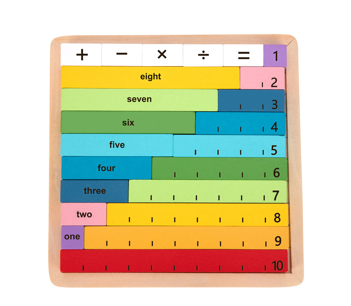 Tooky Toy Maths Learning Rods Counting Game Board