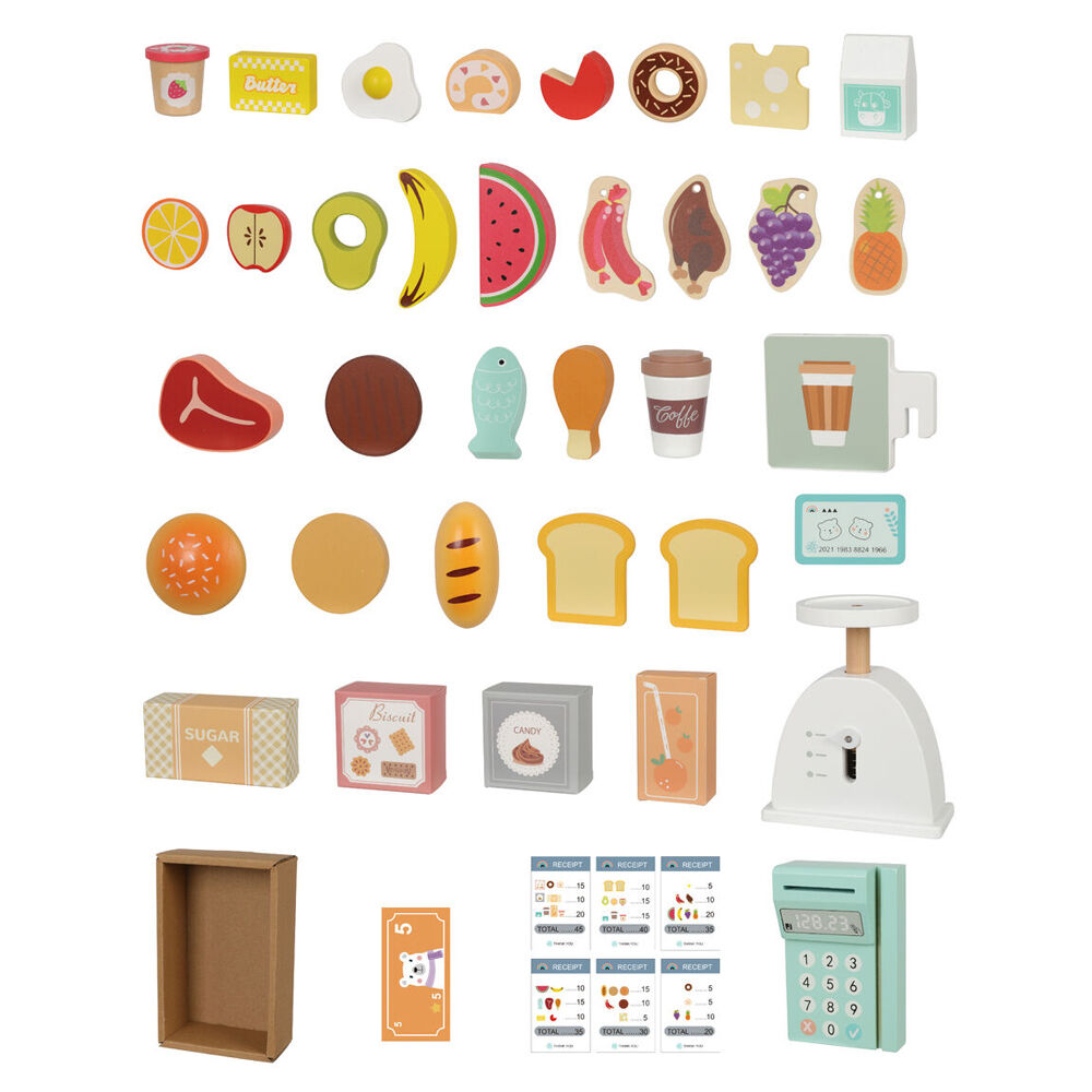 Tooky Toy Grocery Store Wooden Kids/Children  Play Set 3y+