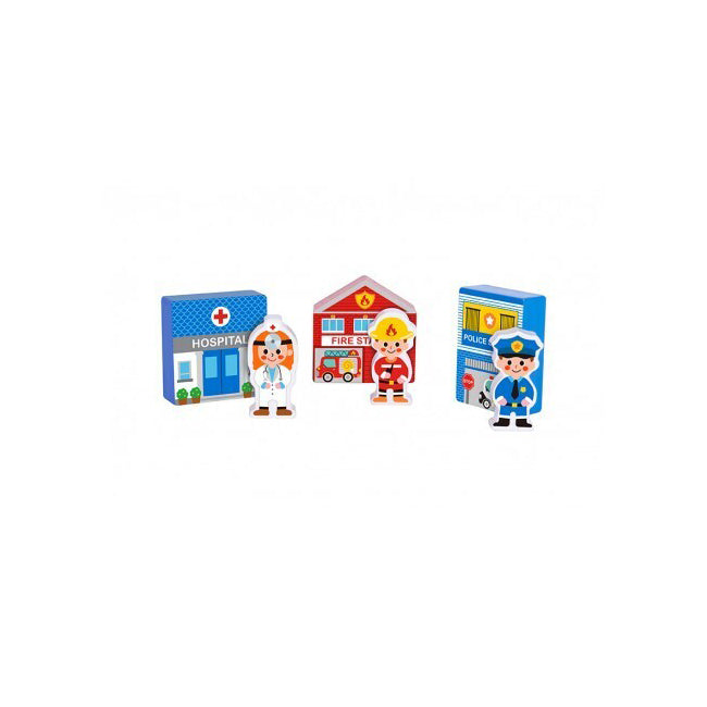 Tooky Toy Town Play Set In Wooden Case