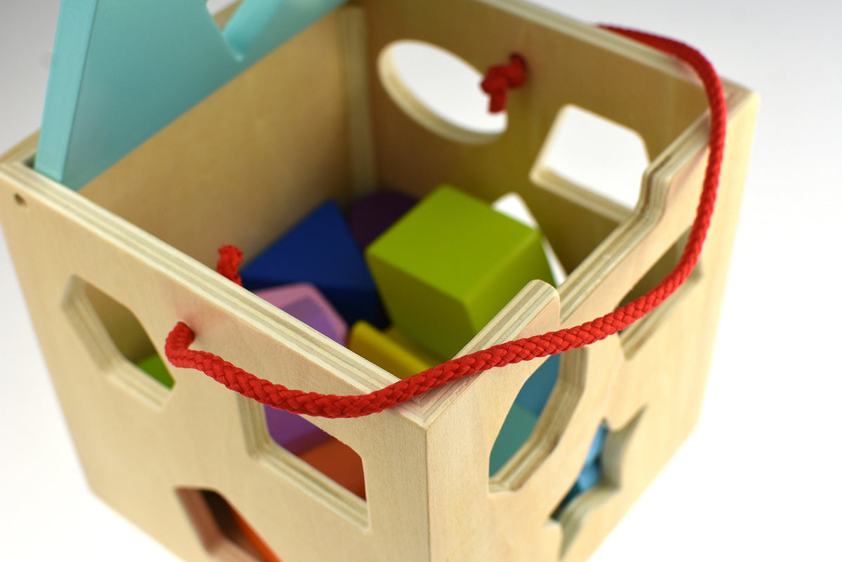 Tooky Toy Shape Sorter With 12 Pcs Wooden Blocks