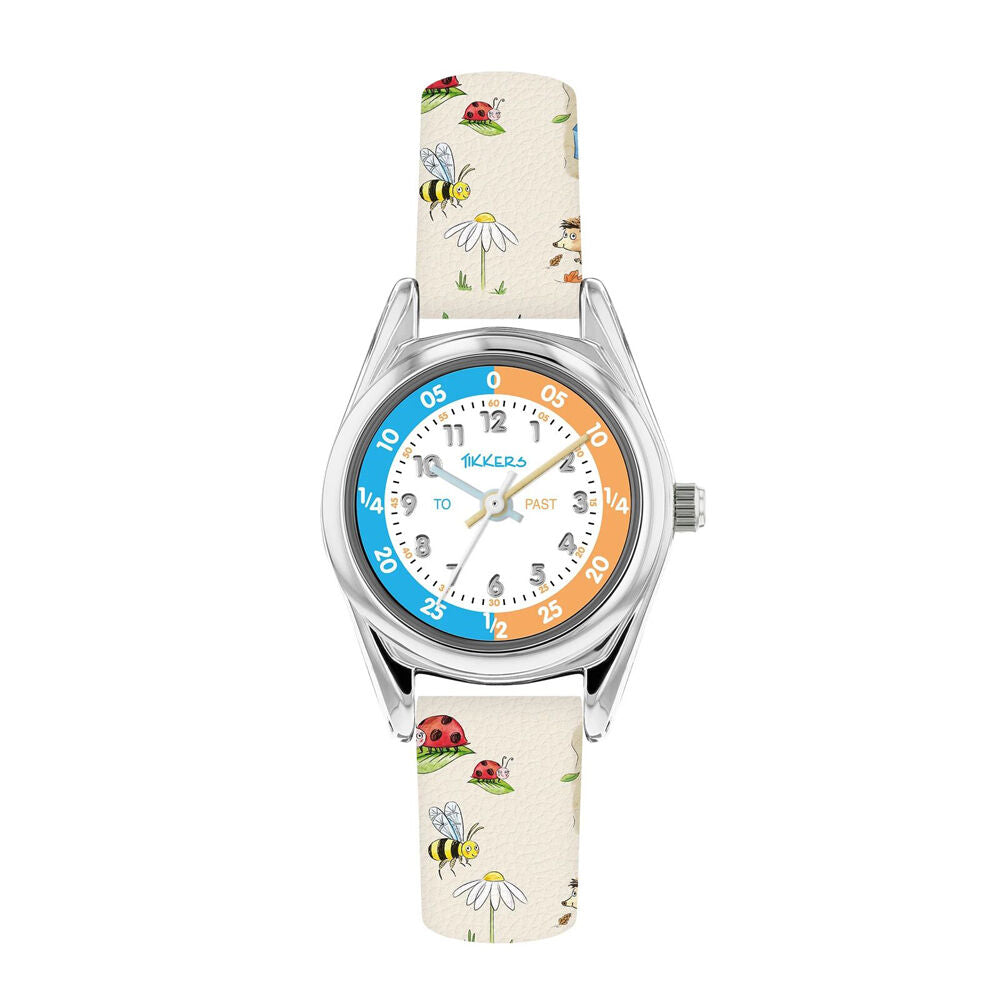 Tikkers x RSPB Wild Things Printed Strap Kids Time Teacher Watch - White