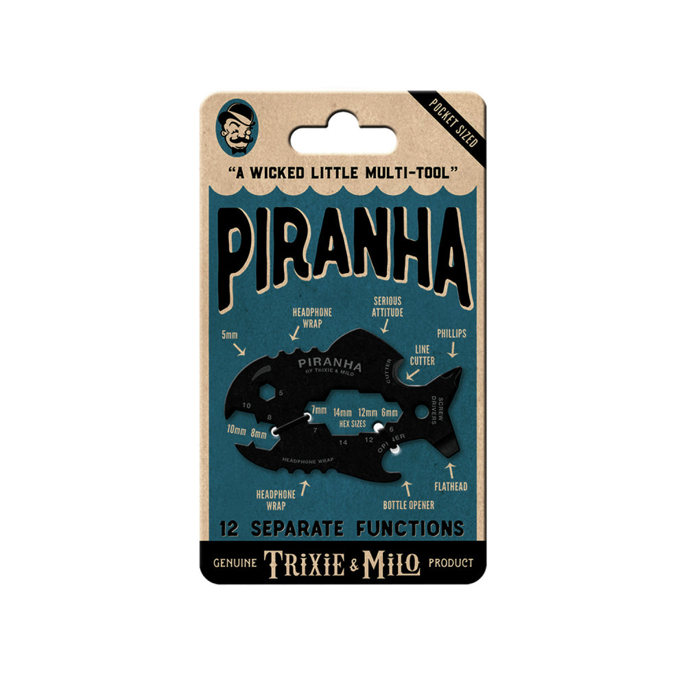 2PK Trixie & Milo S/Steel Piranha 12-in-1 Multi-Tool Portable Hand Tool - Black