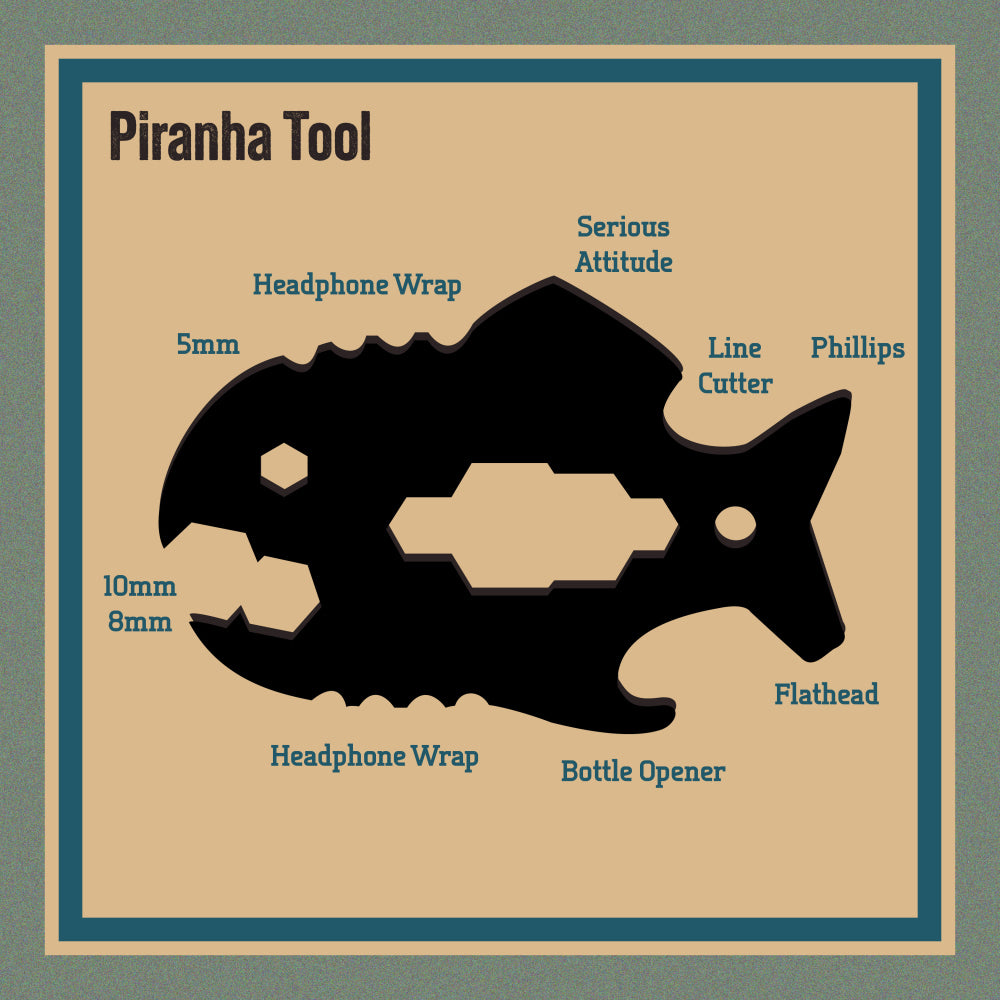 2PK Trixie & Milo S/Steel Piranha 12-in-1 Multi-Tool Portable Hand Tool - Black