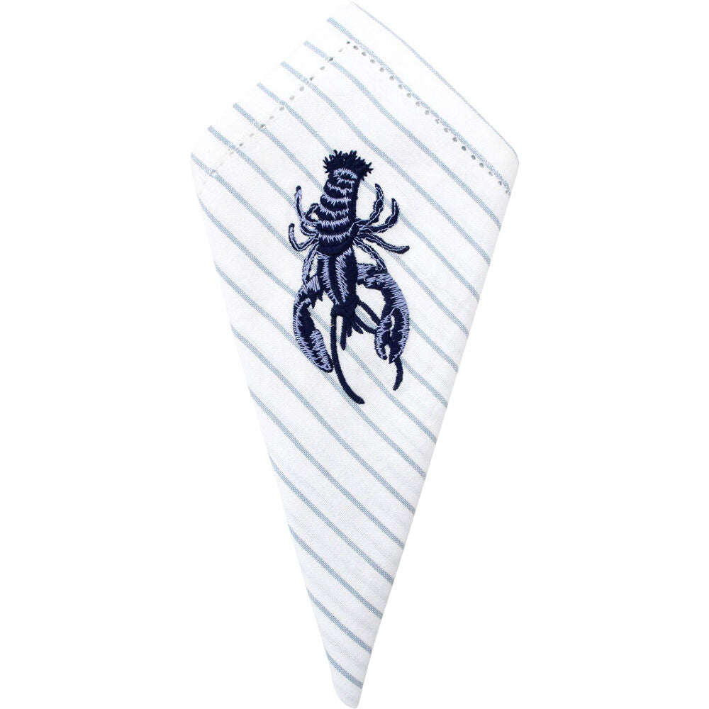 8PK LVD Stonewashed Chambray Cotton Reusable Table Napkin 45x45cm Lobster