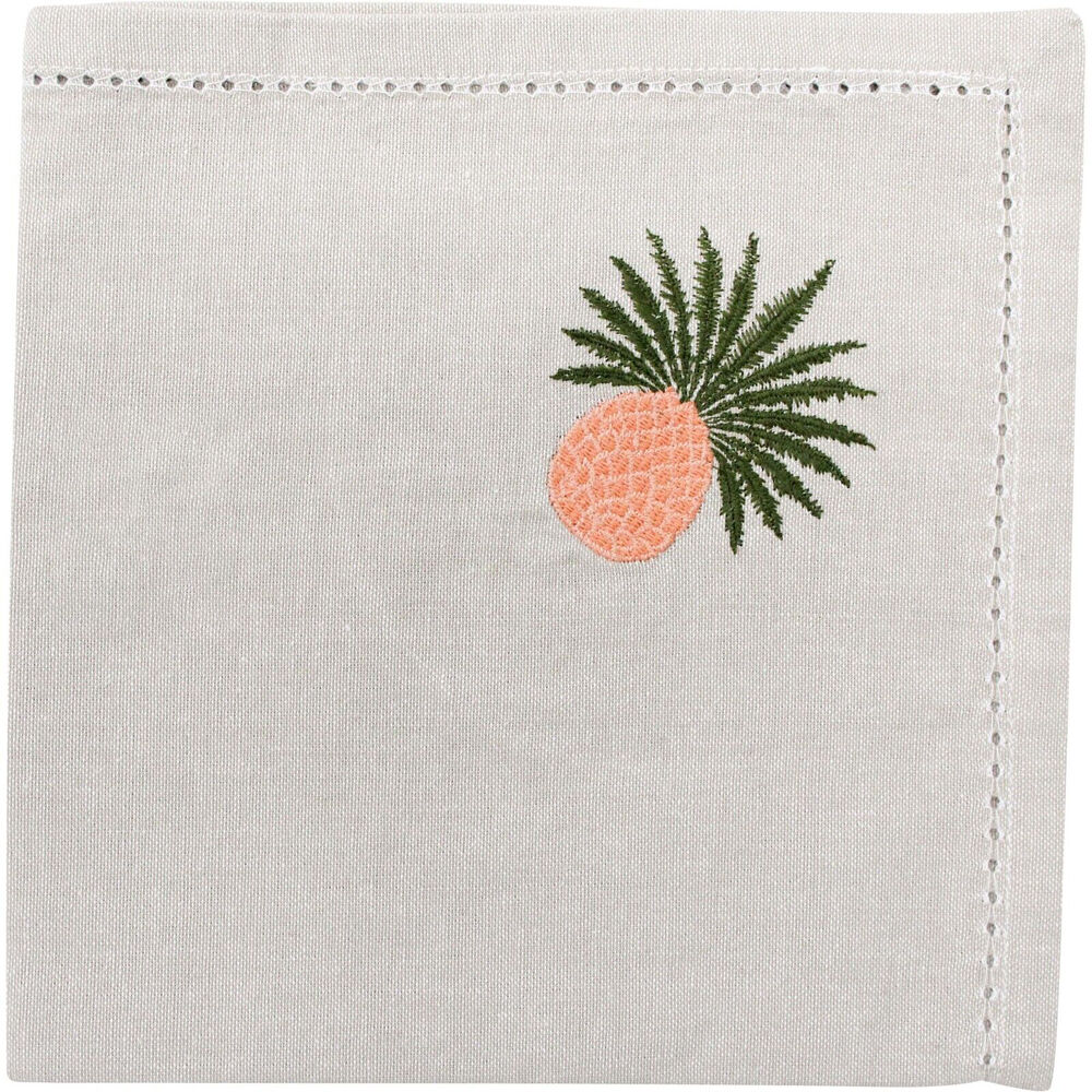 LVD Stonewashed Chambray Cotton Reusable Table Napkin 45x45cm Pineapple