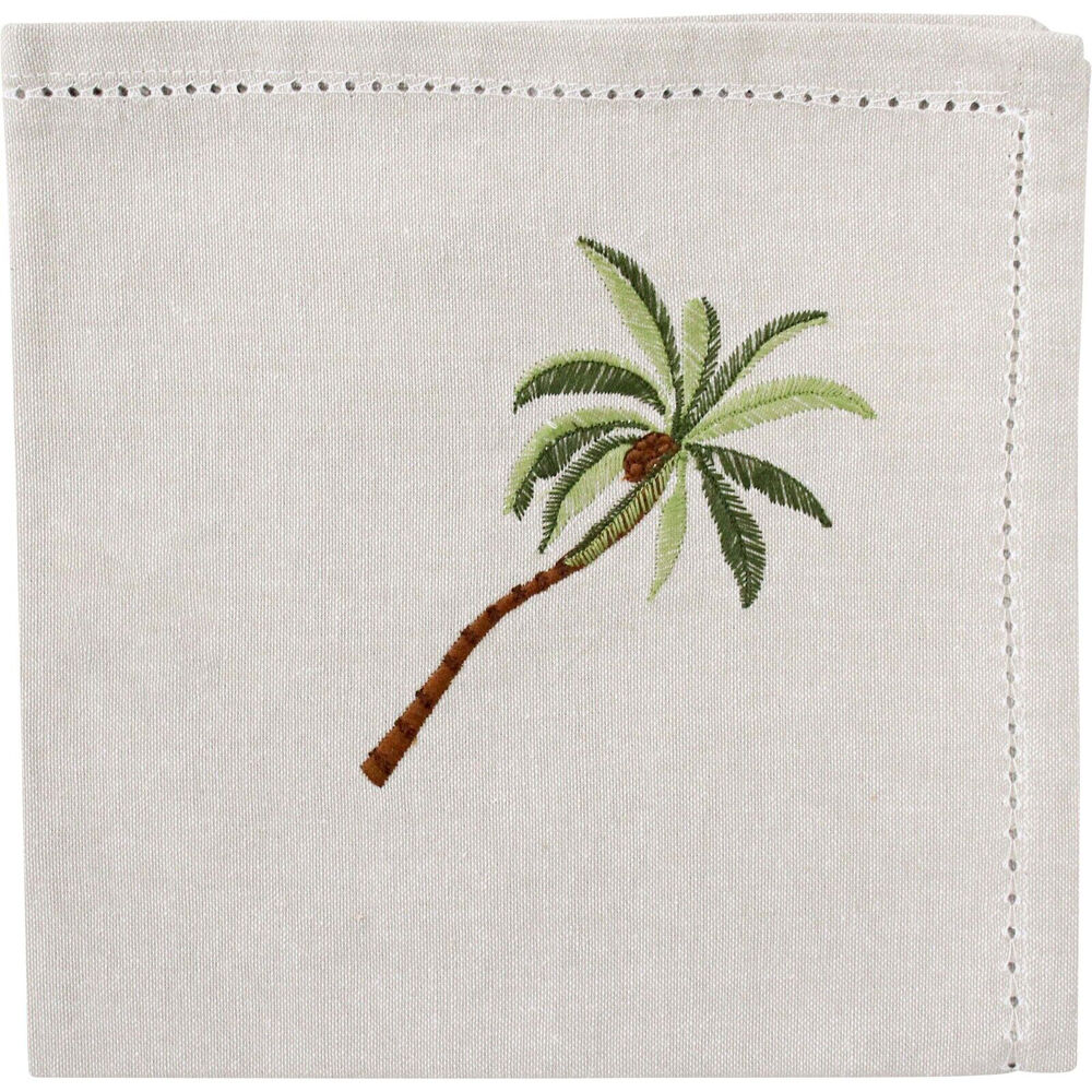 8PK LVD Stonewashed Chambray Cotton Reusable Table Napkin 45x45cm Palm