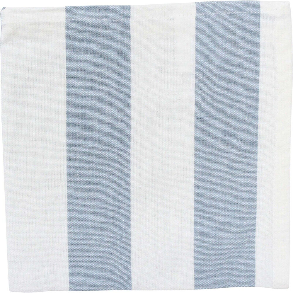 4PK LVD Stonewashed Chambray Cotton Striped Reusable Napkin 45x45cm Blue