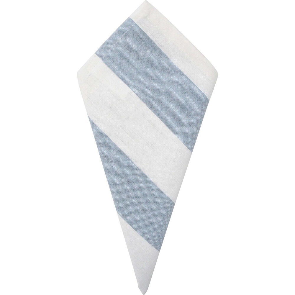 4PK LVD Stonewashed Chambray Cotton Striped Reusable Napkin 45x45cm Blue