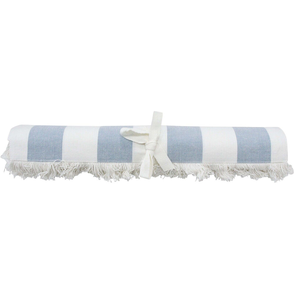 LVD Stonewashed Chambray Cotton Table Runner 40x180cm Blue Stripes