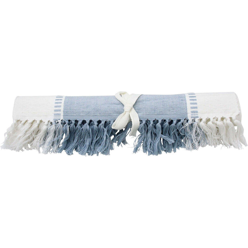 LVD Stonewashed Chambray Cotton Atlanta Table Runner 40x180cm Blue