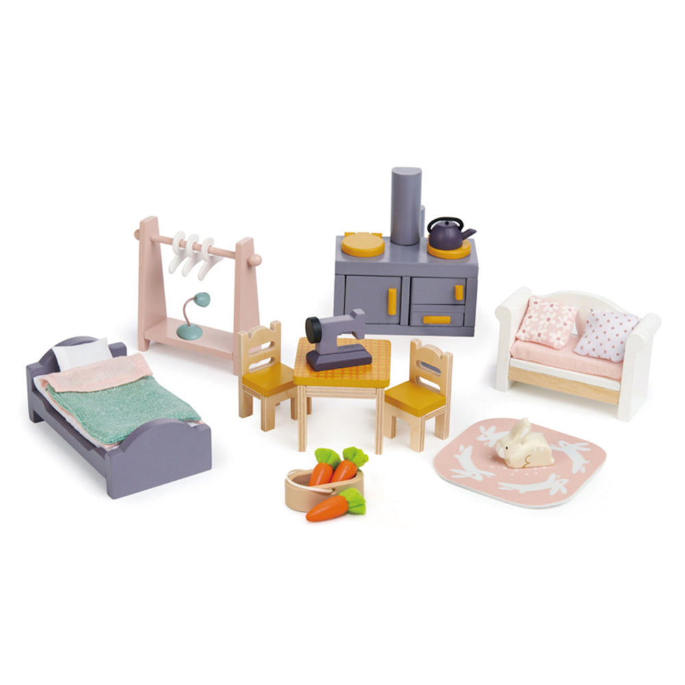 Tender Leaf Toys 44cm Cottontail Cottage Doll House Wooden Toy Set Kids 3y+