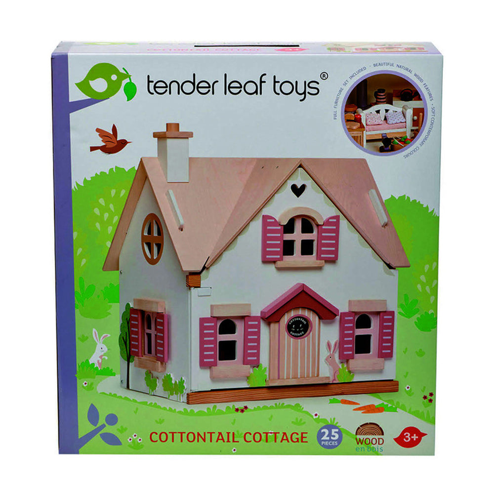 Tender Leaf Toys 44cm Cottontail Cottage Doll House Wooden Toy Set Kids 3y+
