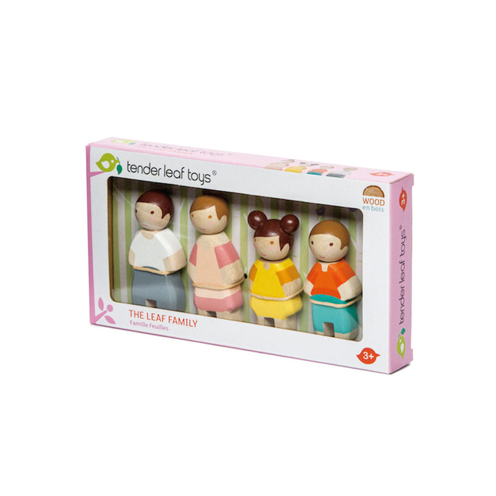 4pc Tender Leaf Toys Wooden Family of Four Doll Set Kids 3y+