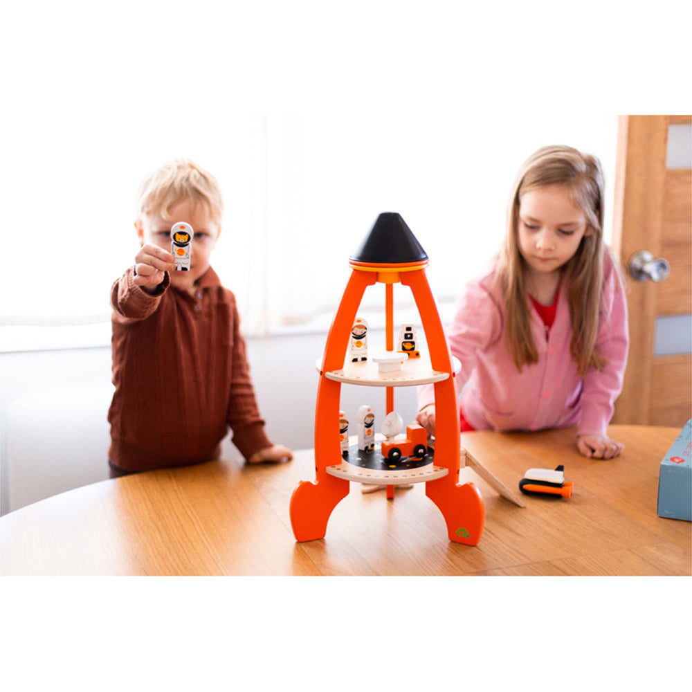 Tender Leaf Toys 38.5cm Cosmic Rocket/Space Shuttle Wooden Toy Set Kids 3y+