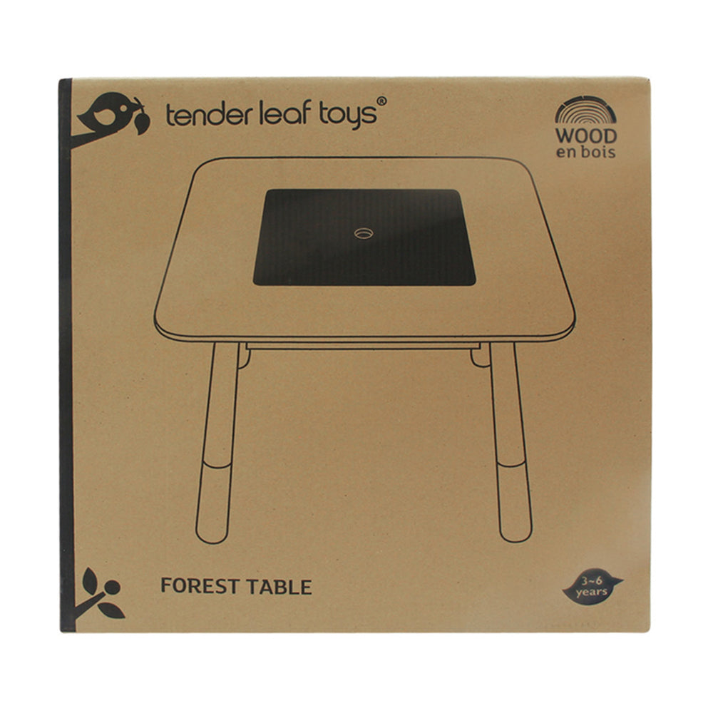 Tender Leaf Toys 31cm Forest Square Wooden Table w/ Compartment 3y+
