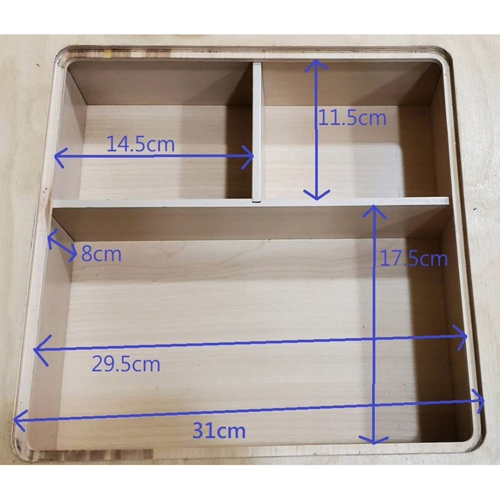 Tender Leaf Toys 31cm Forest Square Wooden Table w/ Compartment 3y+
