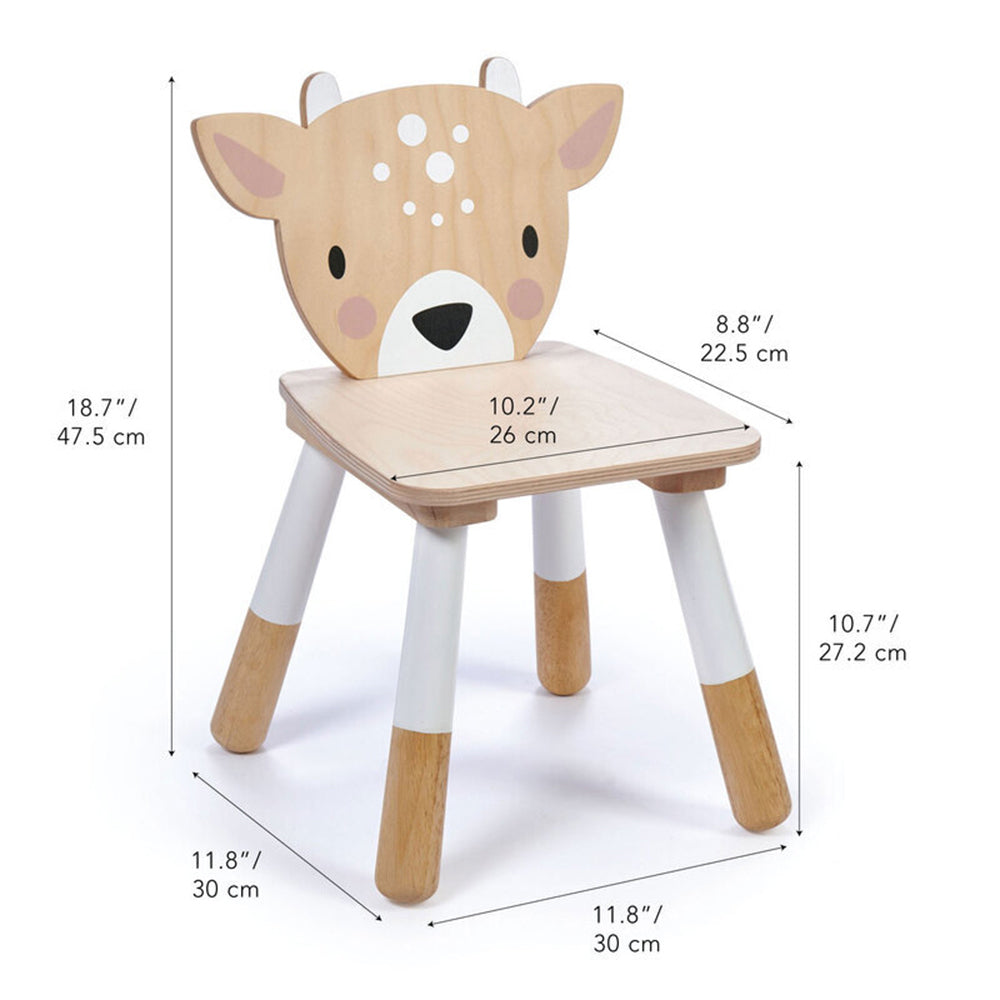 Tender Leaf Toys 48cm Forest Deer Wooden Kids Chair 3y+