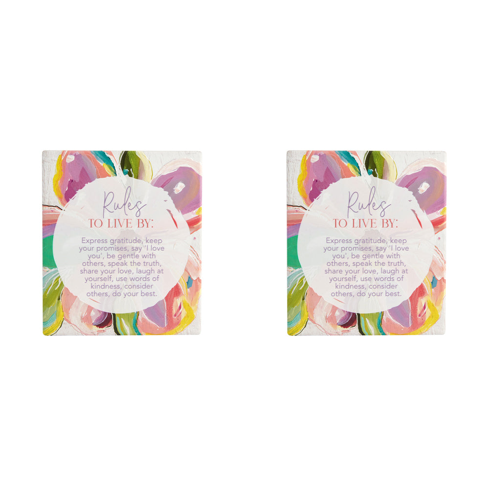 2PK Splosh Talulah Rules Verse Hanging/Standing Home Decor 14cm