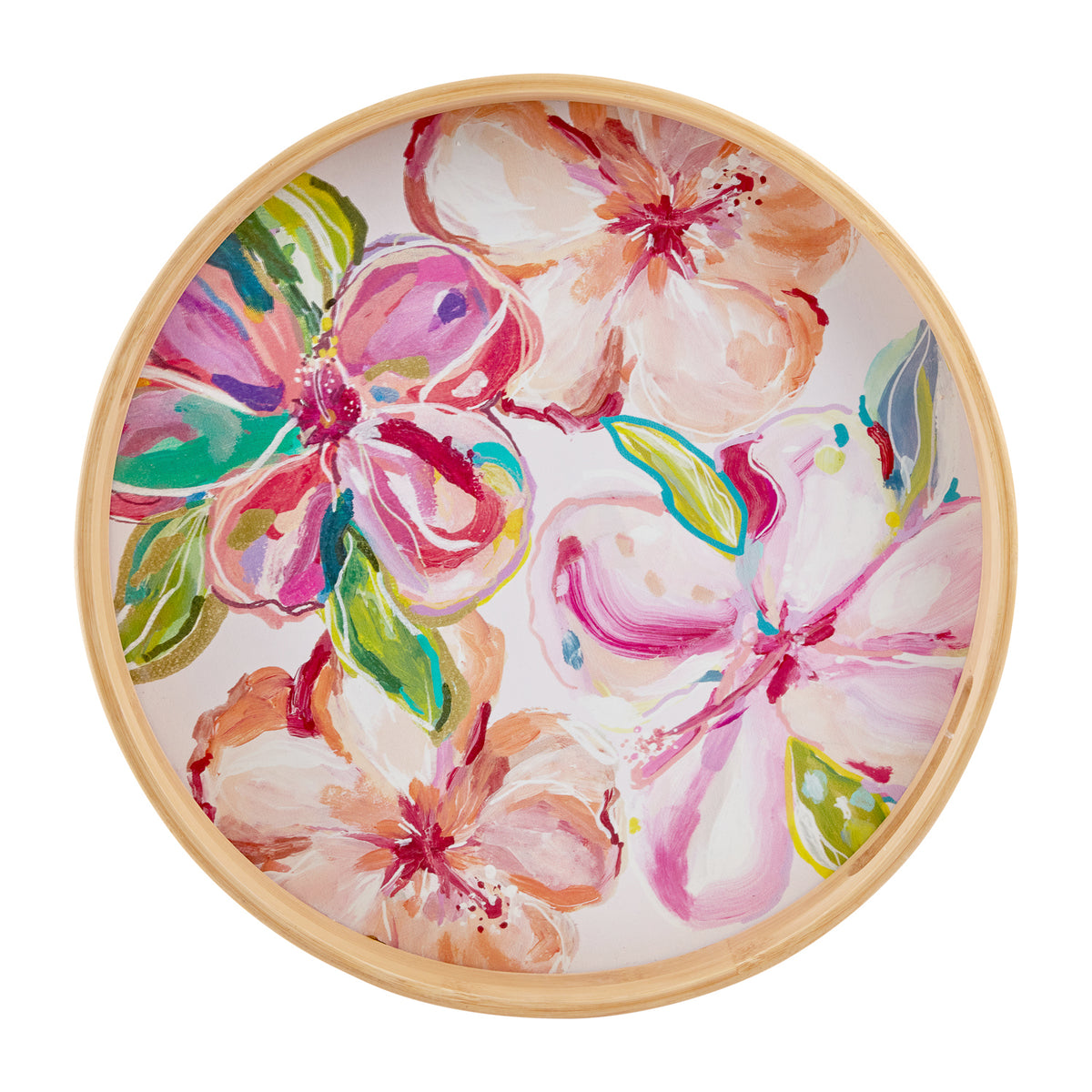 Splosh Talulah Round Bamboo Serving Platter w/ Handle 38cm