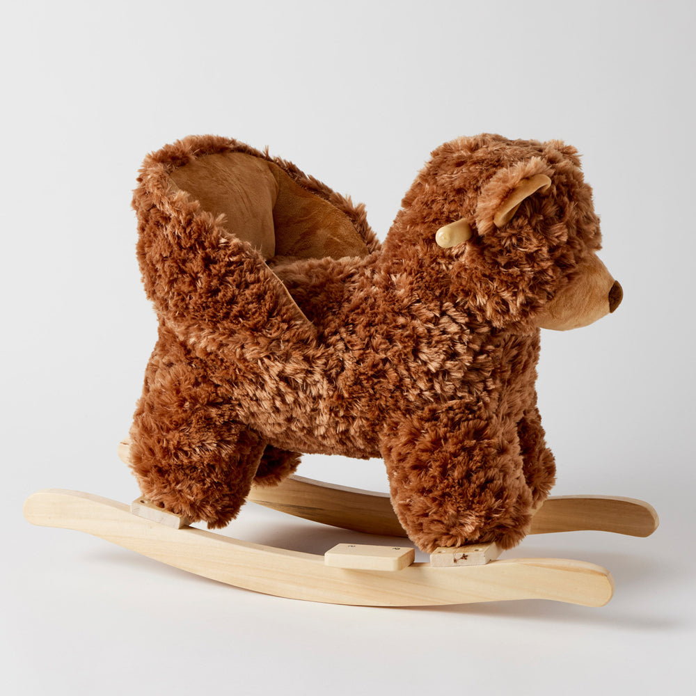 Jiggle & Giggle Wood/Polyester 55cm Rocking Bear Kids Ride-On Toy Brown 12m+